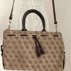 Dooney and Bourke Brown Tassle Tote Shoulder Bag